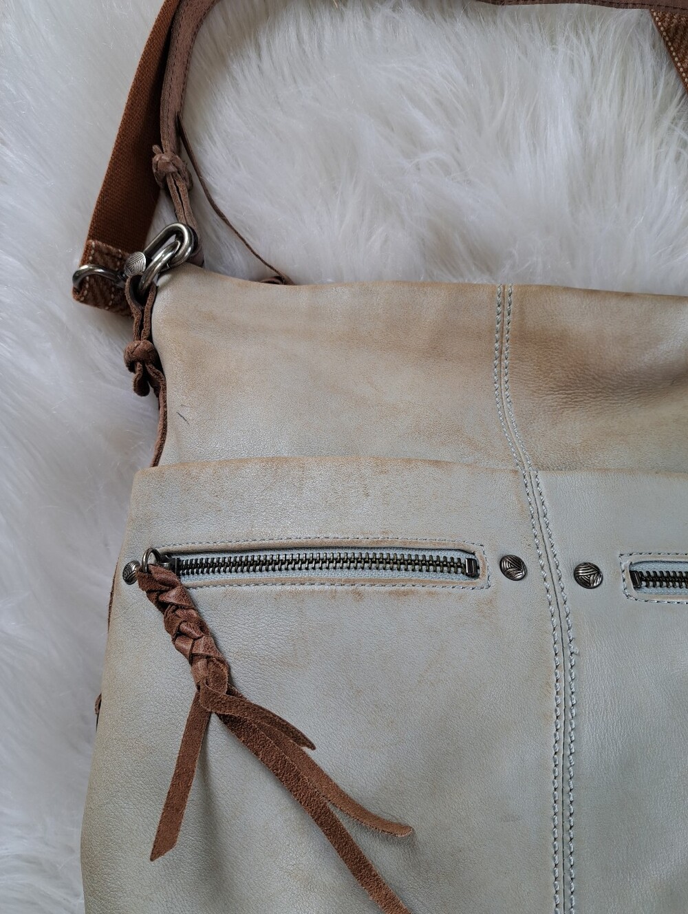 Lg The Sak Blue Leather Handbag - Picture 7 of 14